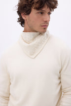 Echarpe Triangle Torsades Tory - Blanc - Homme