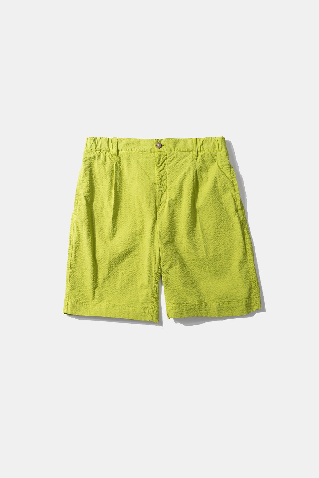 Travis Seersucker Plain Shorts Green