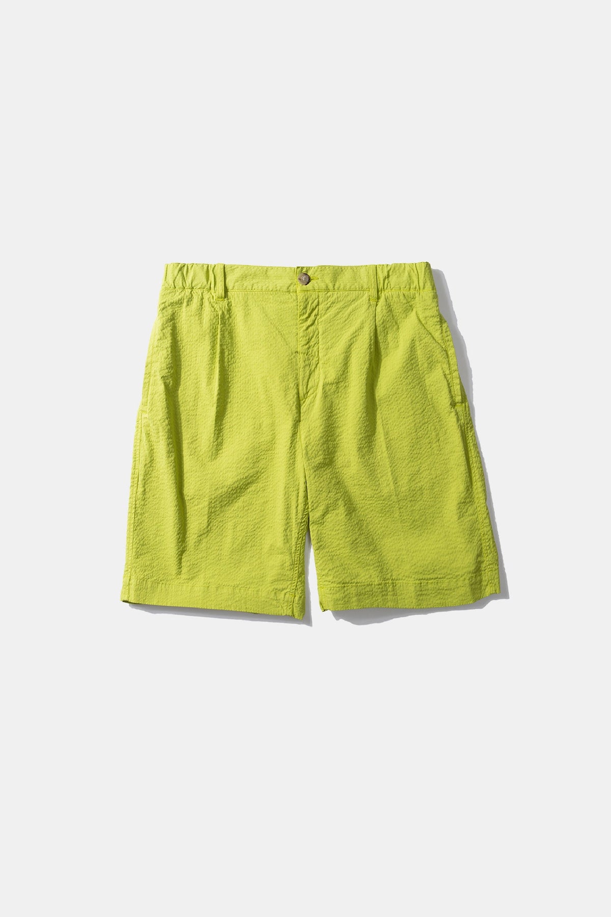 Travis Seersucker Plain Shorts Green