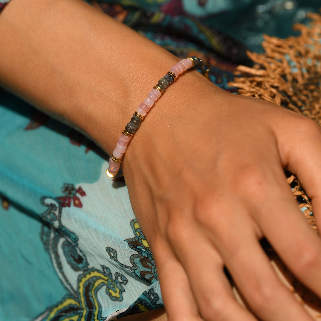 Pink Opal Labradorite Bracelet