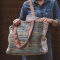 Hand-woven double-sided tote bag