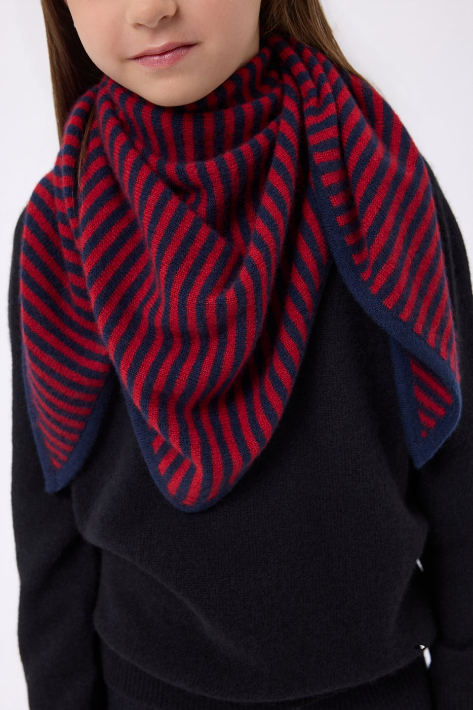 Bandana Triangle Rayé - Marine Rouge - Enfant