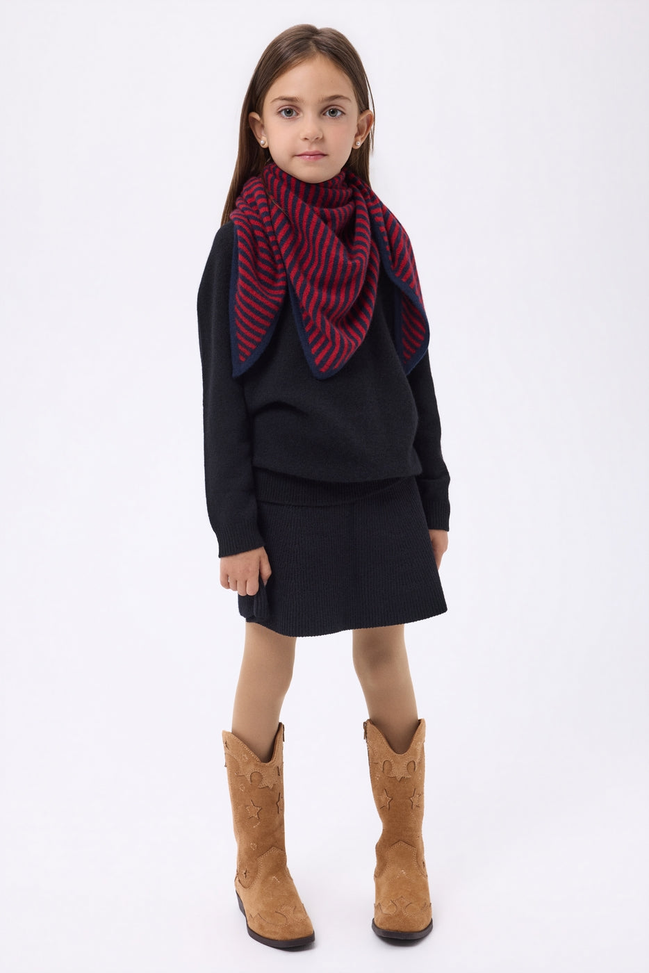 Bandana Triangle Rayé - Marine Rouge - Enfant
