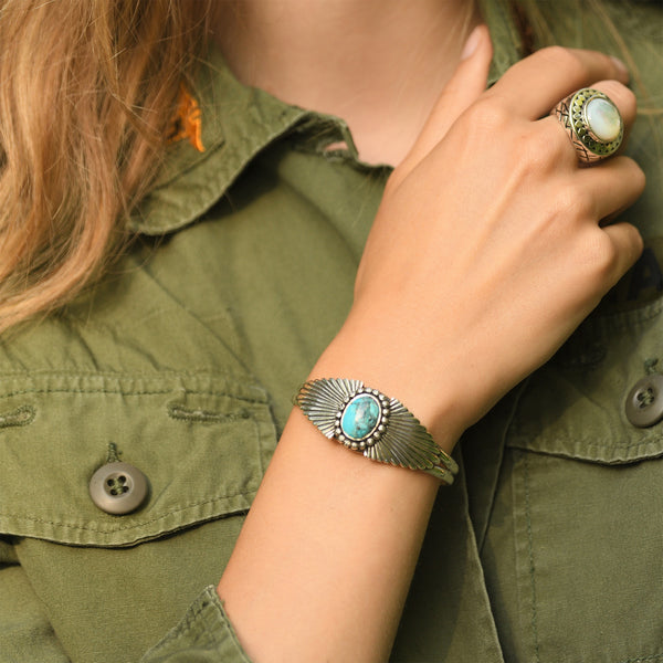Pulsera Chicunahui Plata Y Turquesas