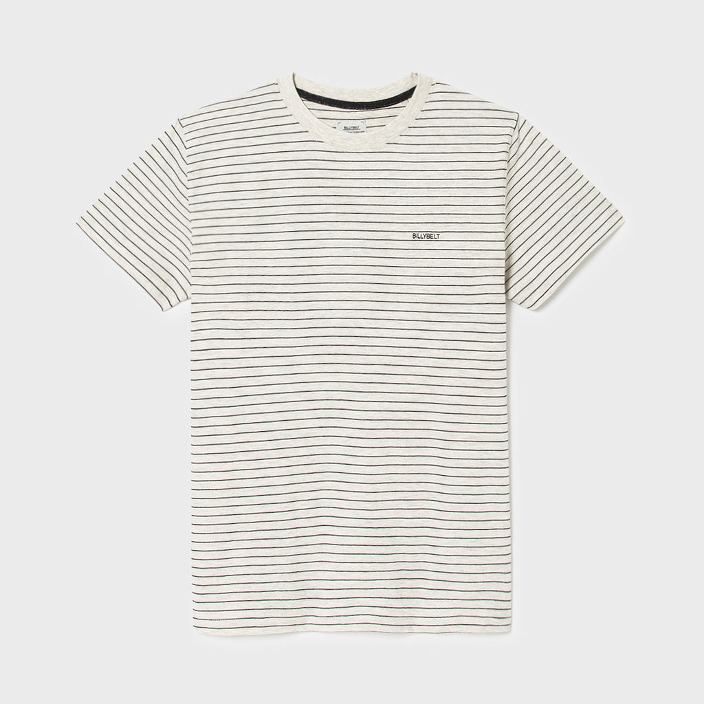 T-Shirt En 100% Coton Bio Authentique - Rayé Noir Et Beige