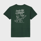 T-Shirt In 100% Cotone Biologico Billy - Verde, Stampa "Smile Like A Piranha"