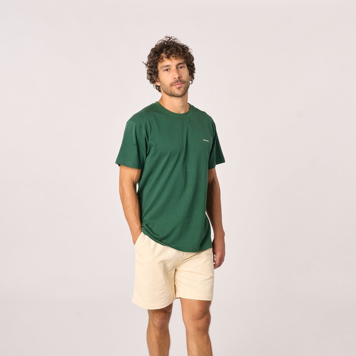 T-Shirt In 100% Cotone Biologico Billy - Verde, Stampa "Smile Like A Piranha"