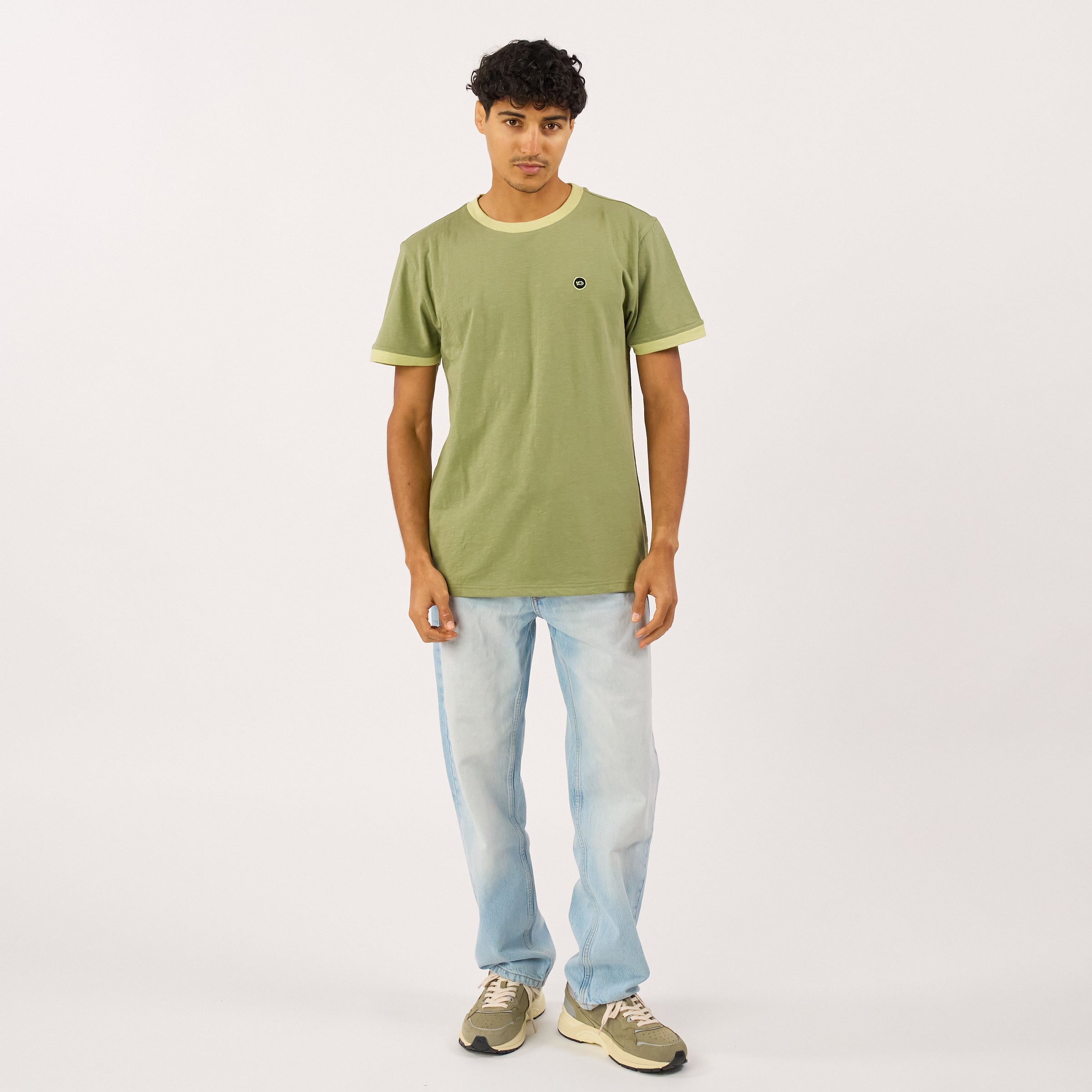 Camiseta De 100 % Algodón Orgánico Flameado - Caqui