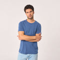 Camiseta 100% Algodón Orgánico Garment Dye - Azul Marino