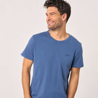 Camiseta 100% Algodón Orgánico Garment Dye - Azul Marino