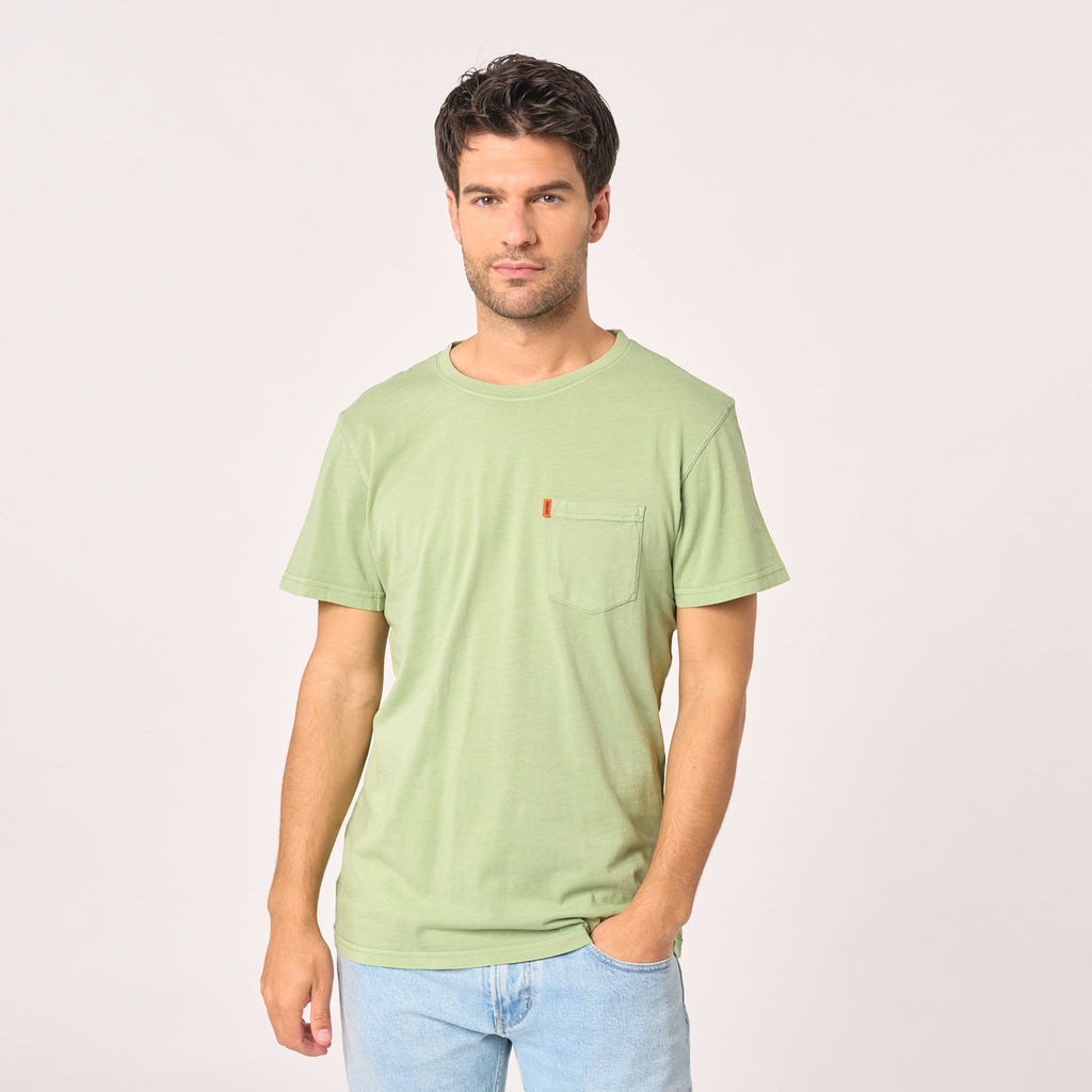 Camiseta 100% Algodón Orgánico Garment Dye - Verde