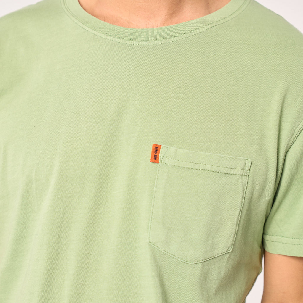 Camiseta 100% Algodón Orgánico Garment Dye - Verde
