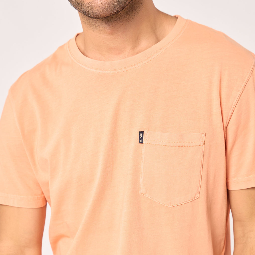 T-shirt in 100% cotone biologico Garment Dye - Arancione