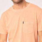 T-shirt in 100% cotone biologico Garment Dye - Arancione