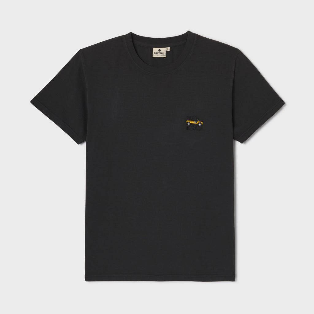 T-shirt in 100% cotone biologico Roadtrip - Nero, ricamo Mehari