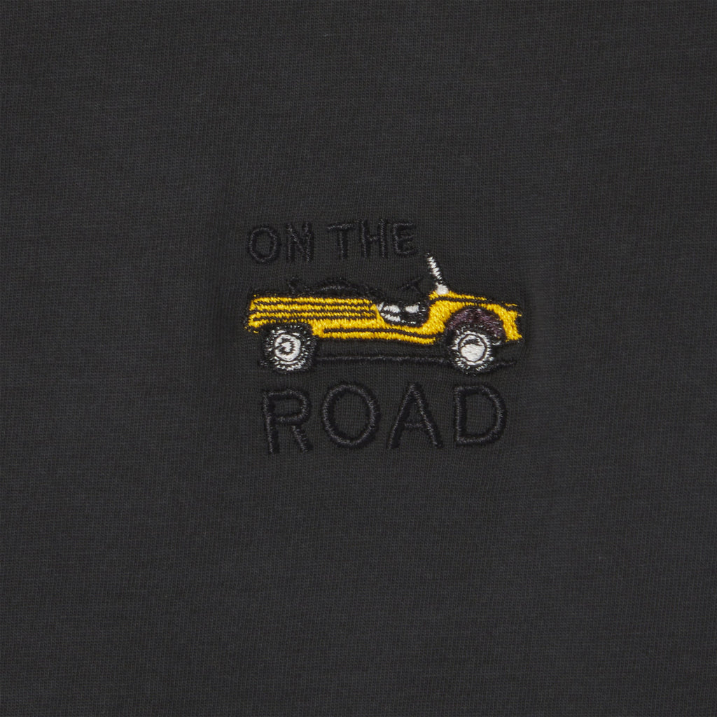 T-shirt in 100% cotone biologico Roadtrip - Nero, ricamo Mehari