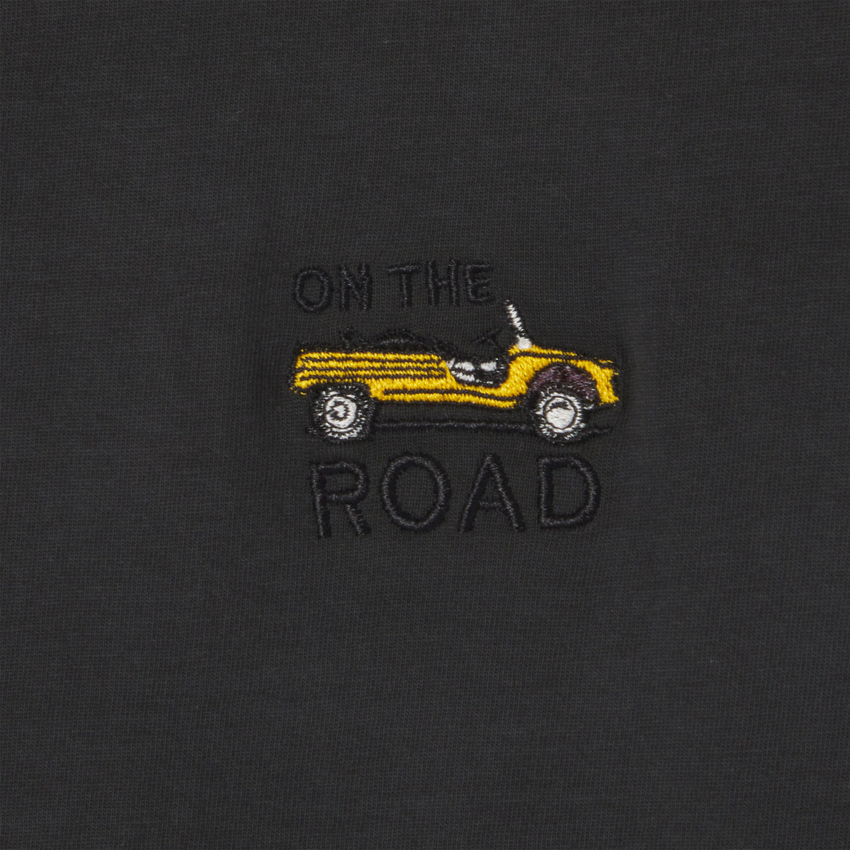 T-shirt in 100% cotone biologico Roadtrip - Nero, ricamo Mehari