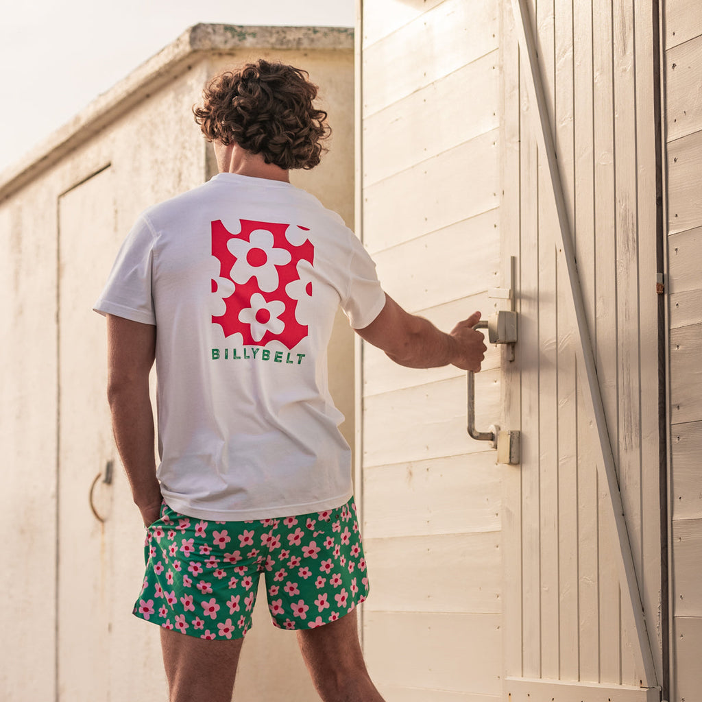 T-Shirt En 100% Coton Bio Flower - Blanc, Imprimé Fleurs
