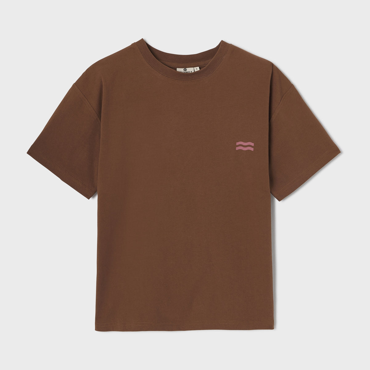 T-Shirt Donna In 100% Cotone Biologico - Marrone, Stampa Sole
