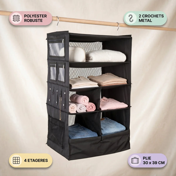 Hangende Reisorganizer - Zwart