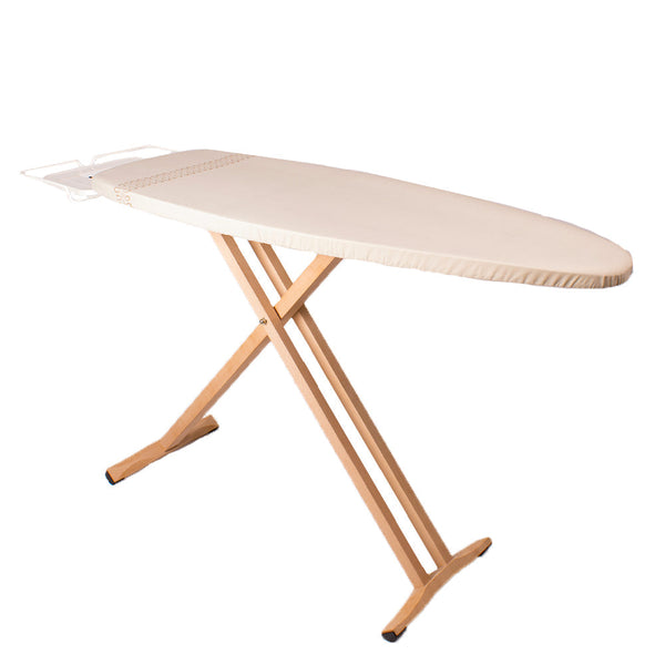 Tabla de planchar de madera TAIGA de alta calidad 130x47 H95cm con soporte para plancha y soporte para generador de vapor - REDDECO.com