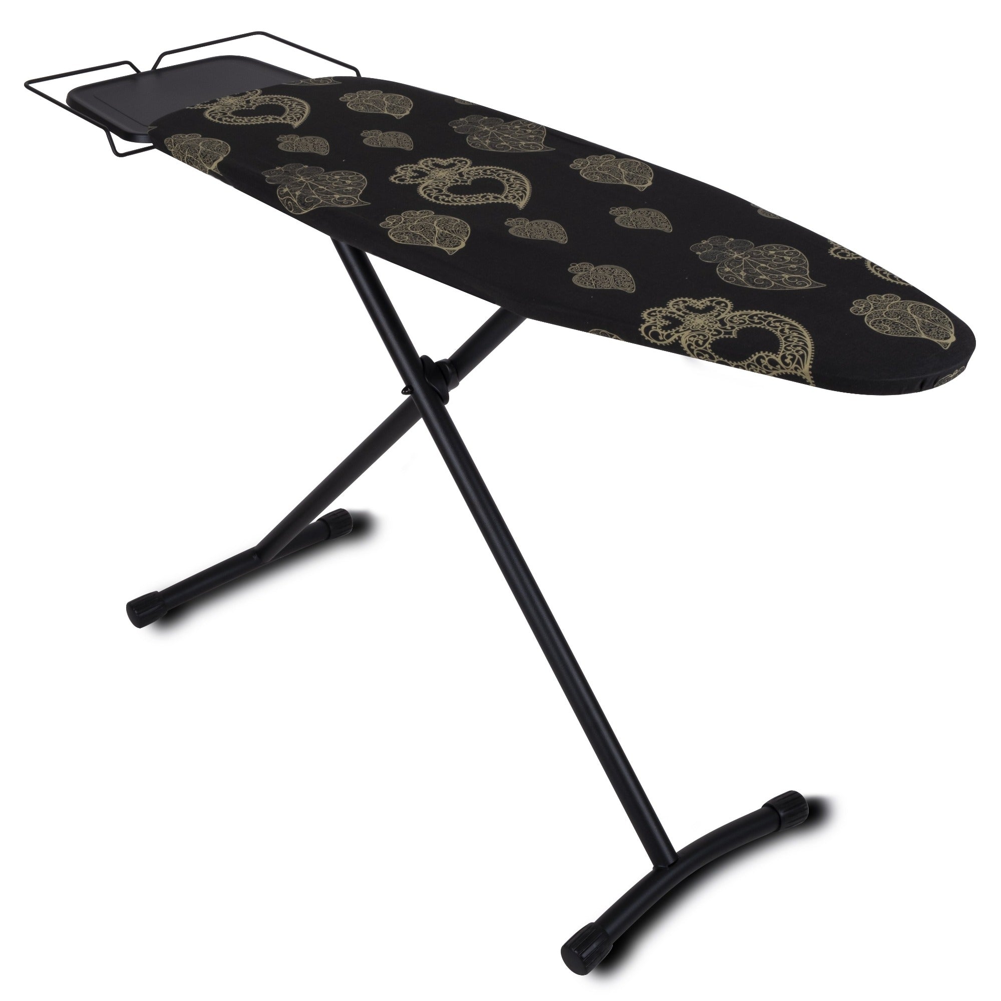 UTAH folding steel ironing board 125x41 H96cm with iron and steam generator rest - REDDECO.com