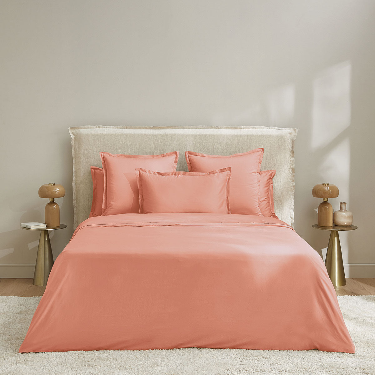 Satin Uni - Taie de Traversin - Rouille