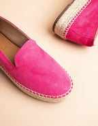 Espadrilles Plates Taormina - Cuir Daim Fuchsia - Femme