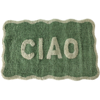 Green "Ciao" Bath Mat