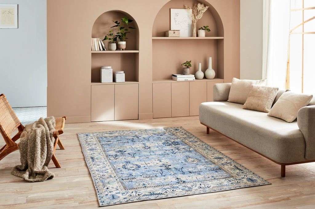 Blue washable rug Nazar rugs