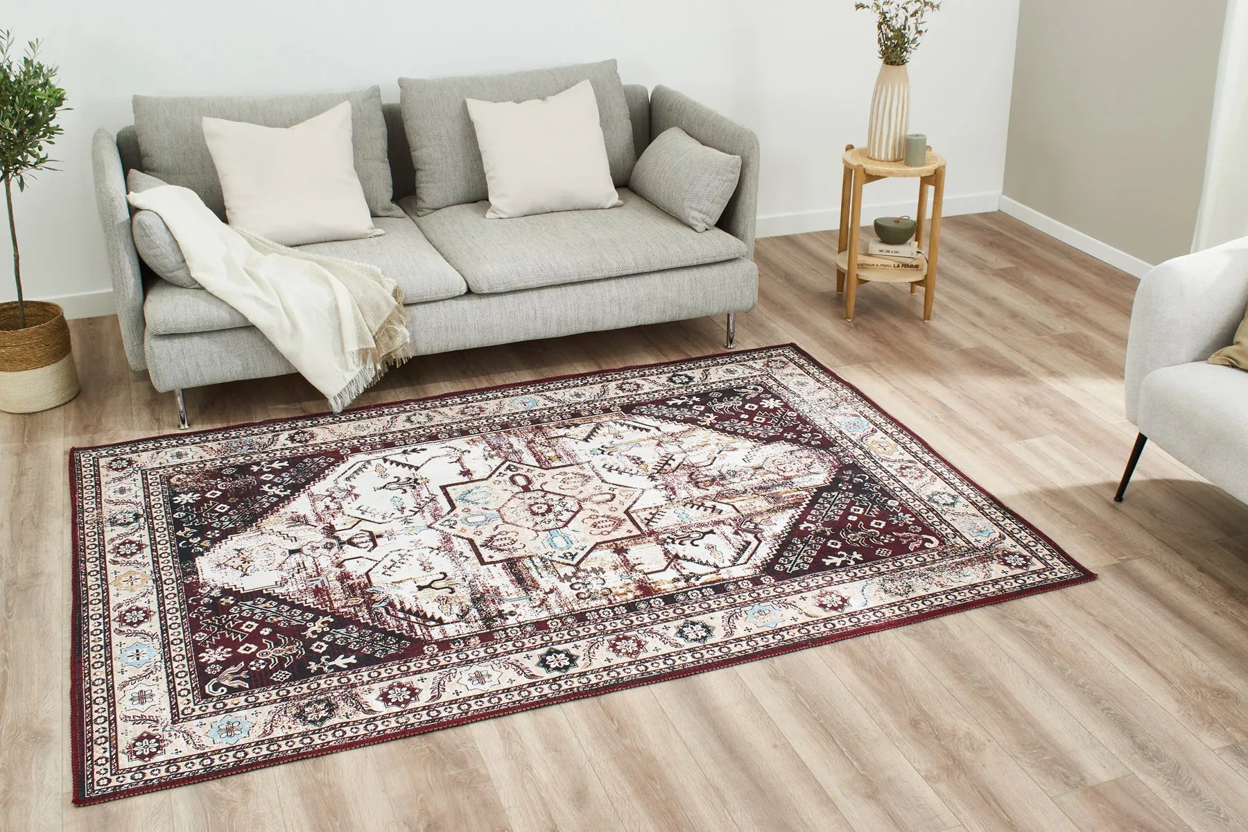 Radom - Tapis D'Intérieur - Polyester Imprimé - Rouge