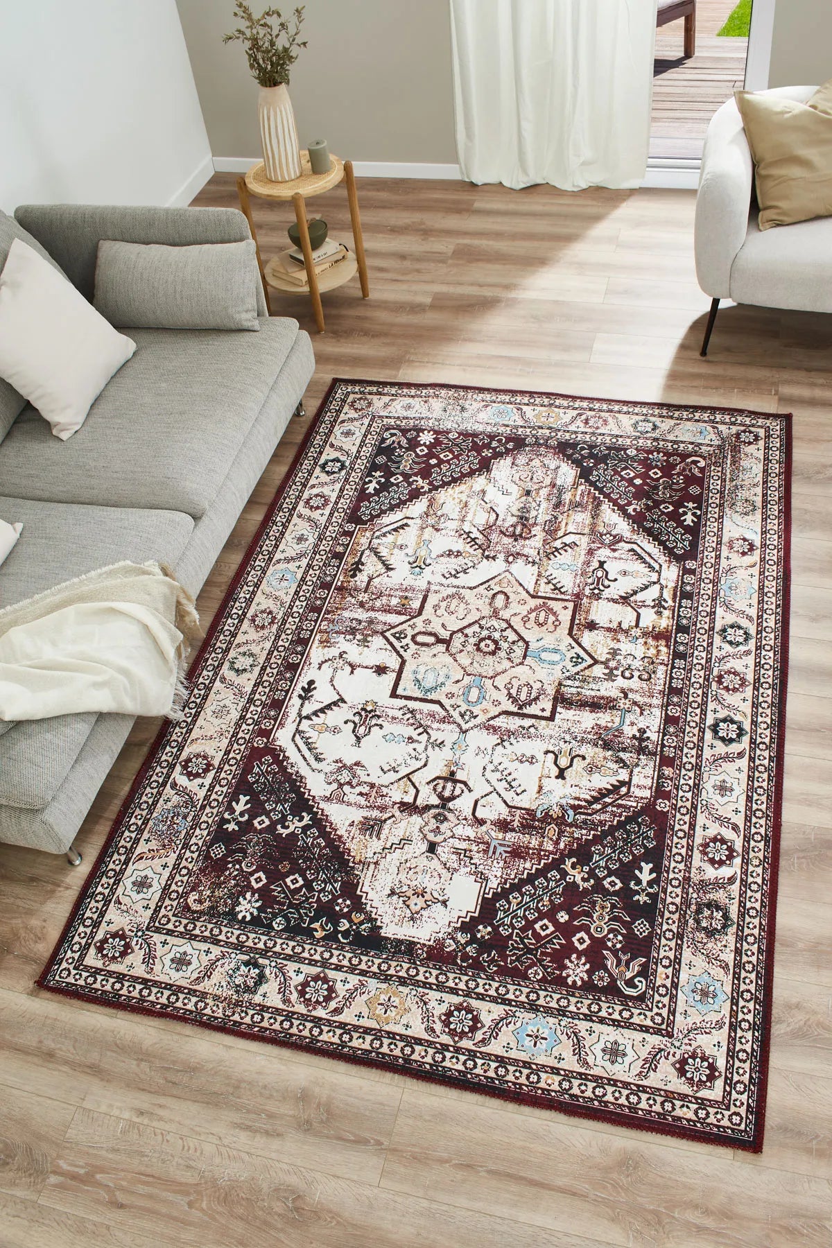Radom - Tapis D'Intérieur - Polyester Imprimé - Rouge
