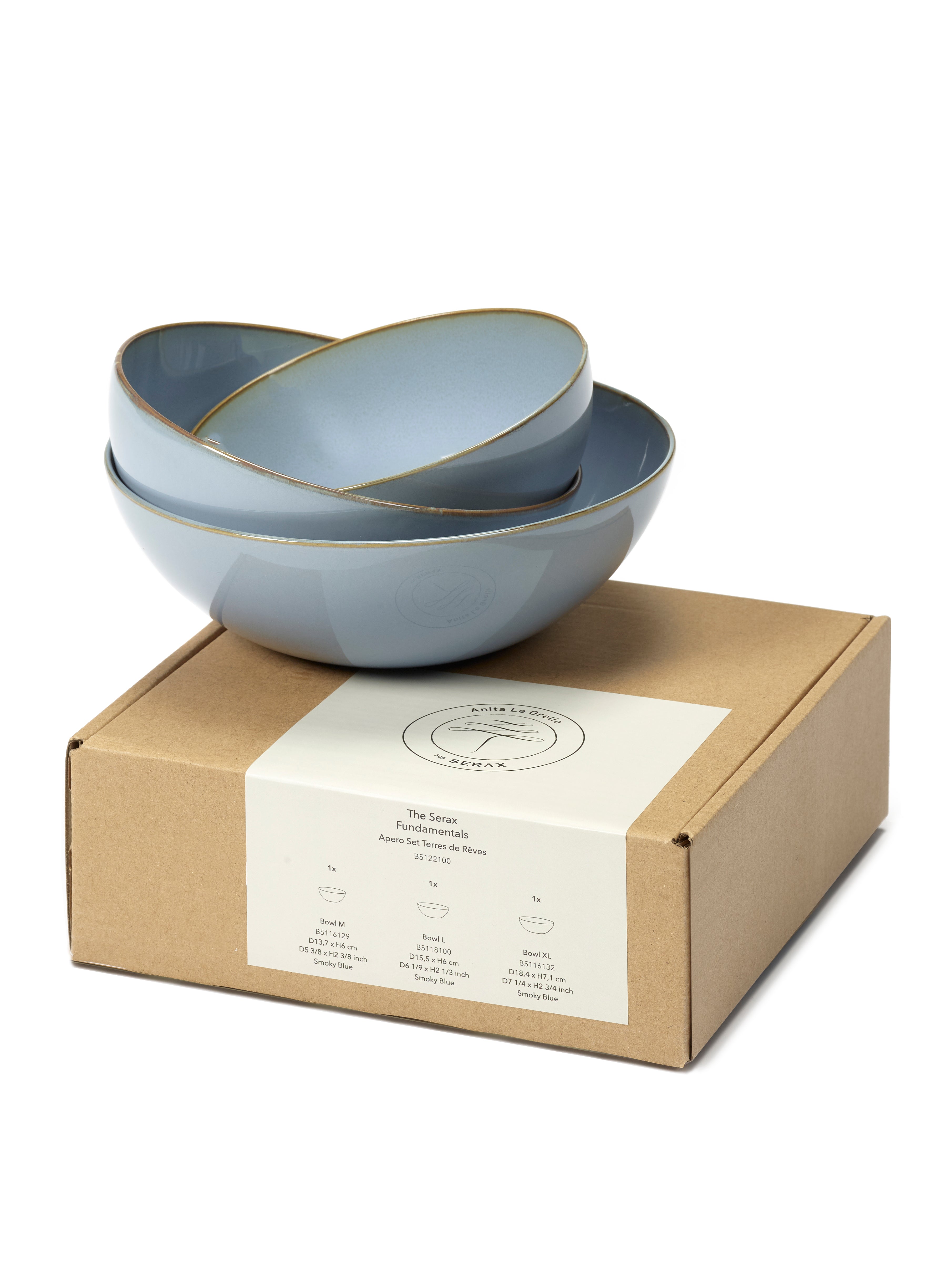 Apero Set 3 Pièces - Smokey - Bleu - By Anita Le Grelle