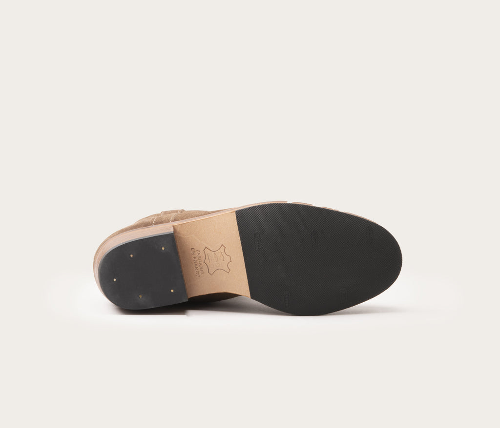Bottines Tiers Gardian - Velours Taupe - Femme