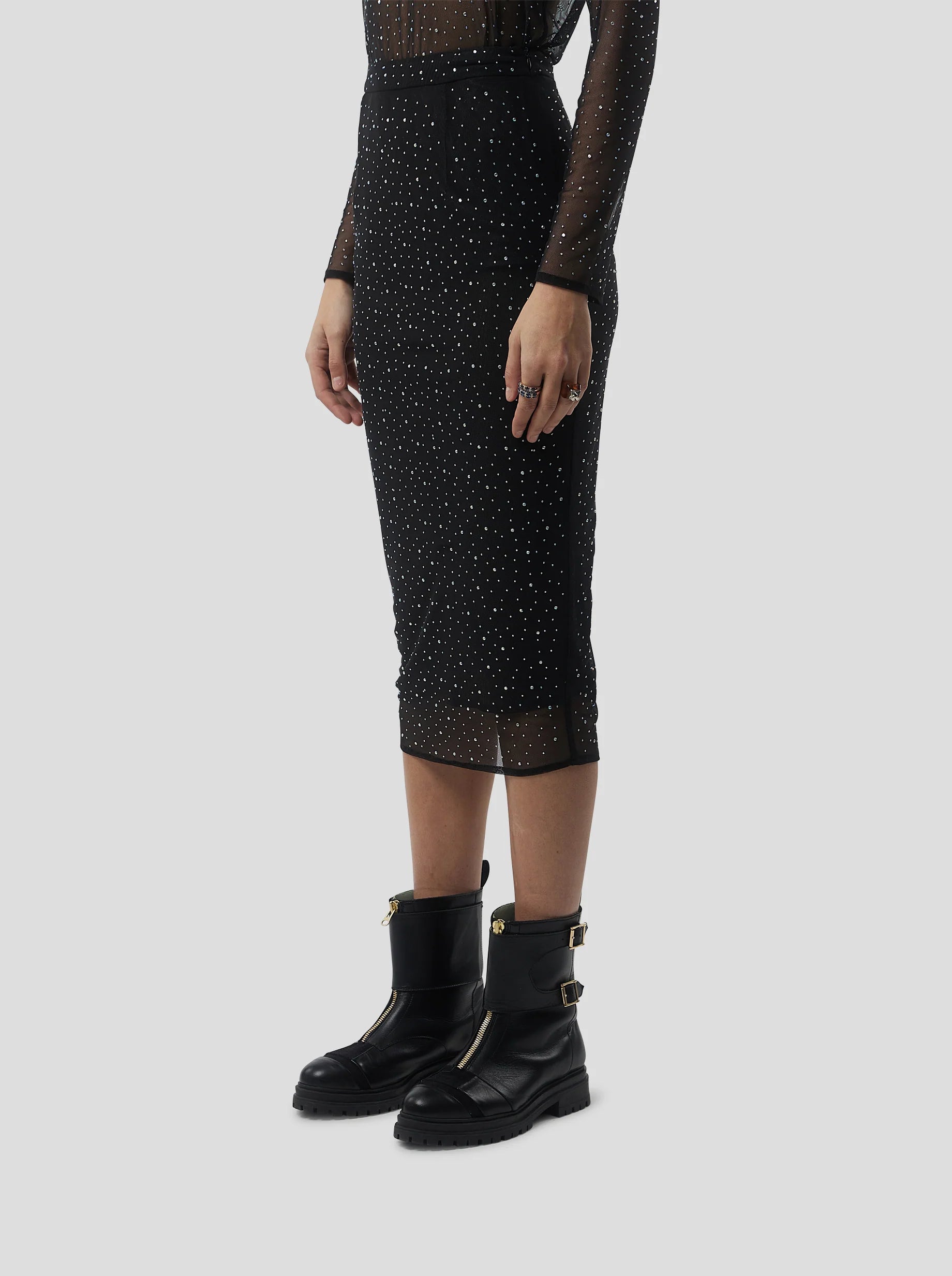 Jupe Fox In Fragmented Black Soft Mesh