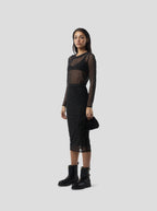 Jupe Fox In Fragmented Black Soft Mesh