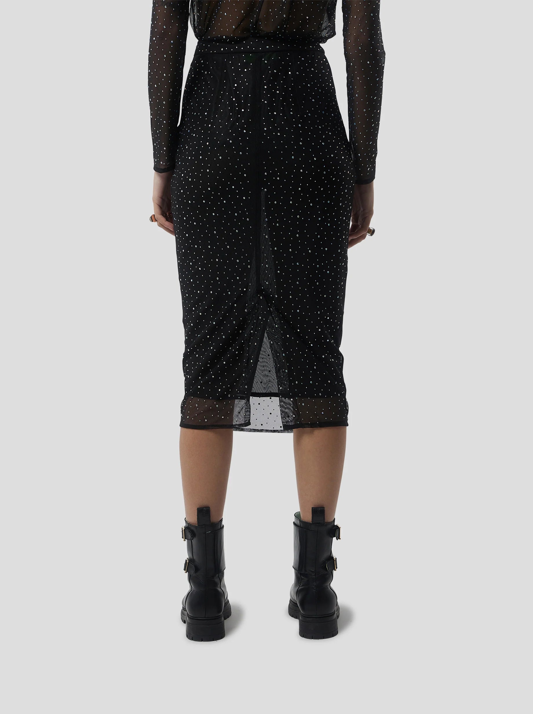 Jupe Fox In Fragmented Black Soft Mesh