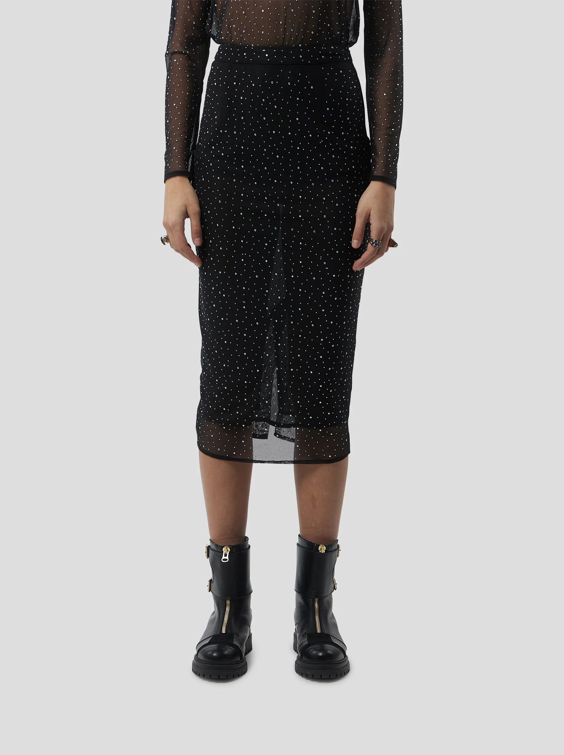 Jupe Fox In Fragmented Black Soft Mesh