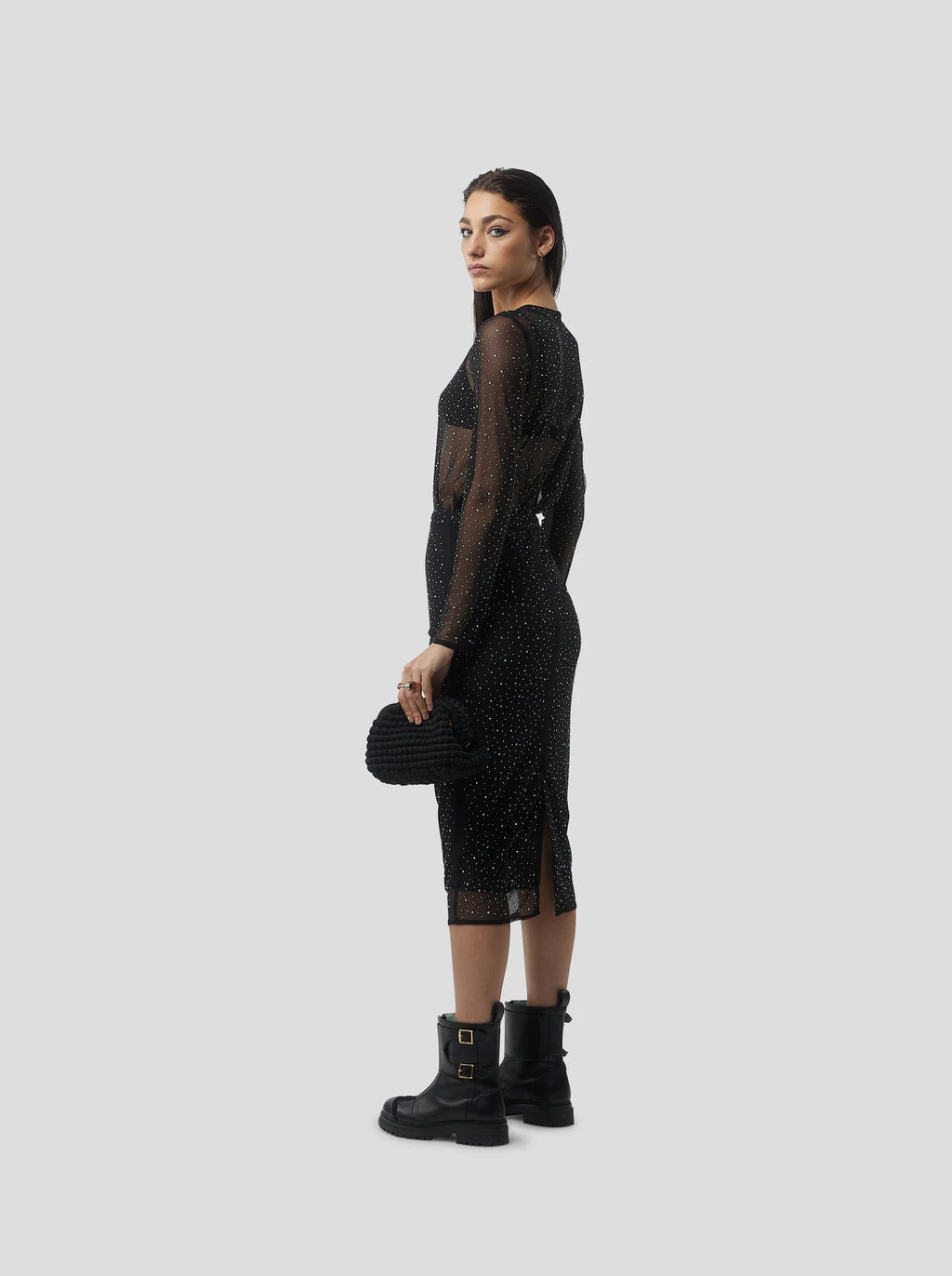 Jupe Fox In Fragmented Black Soft Mesh