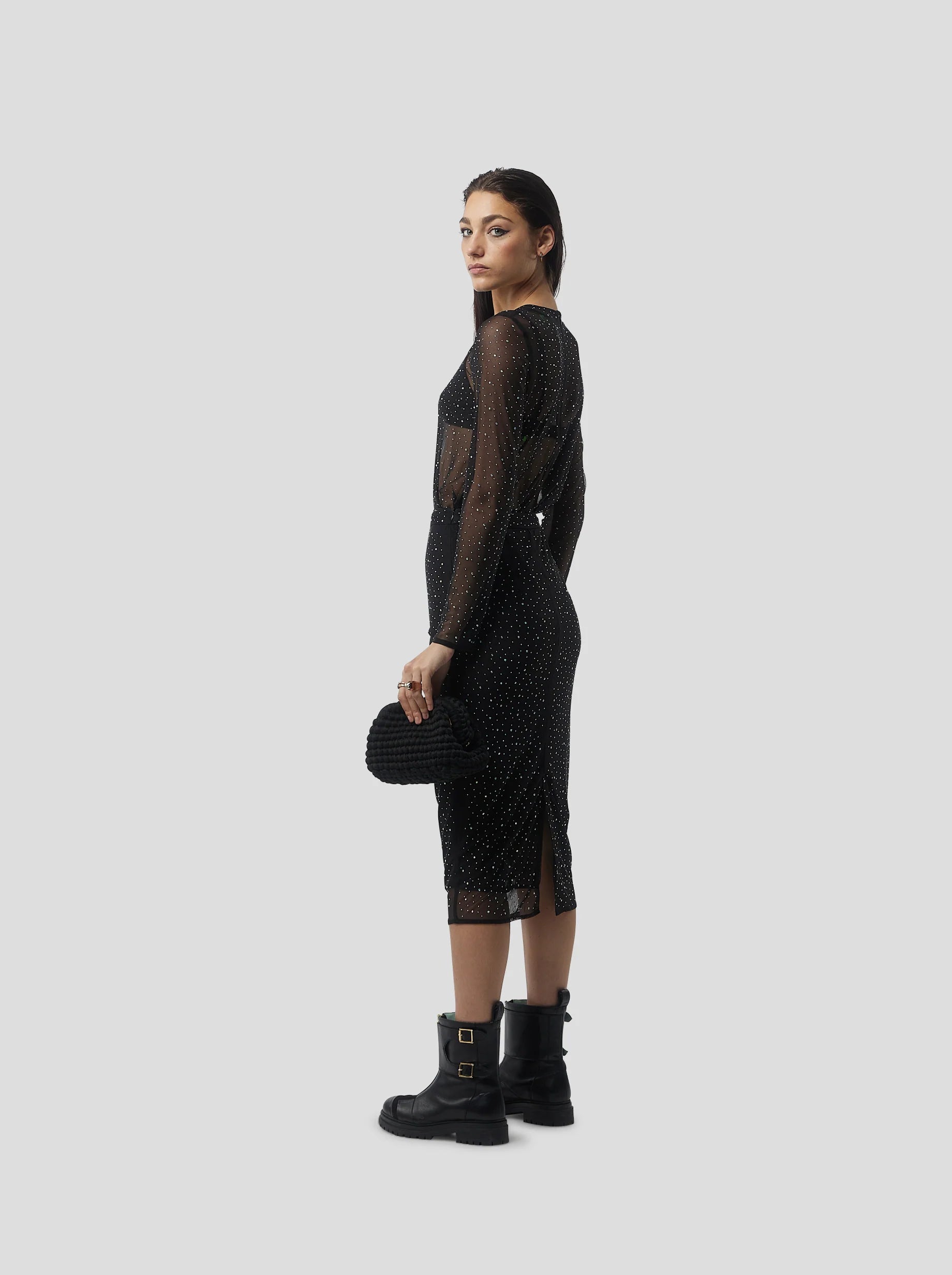 Jupe Fox In Fragmented Black Soft Mesh