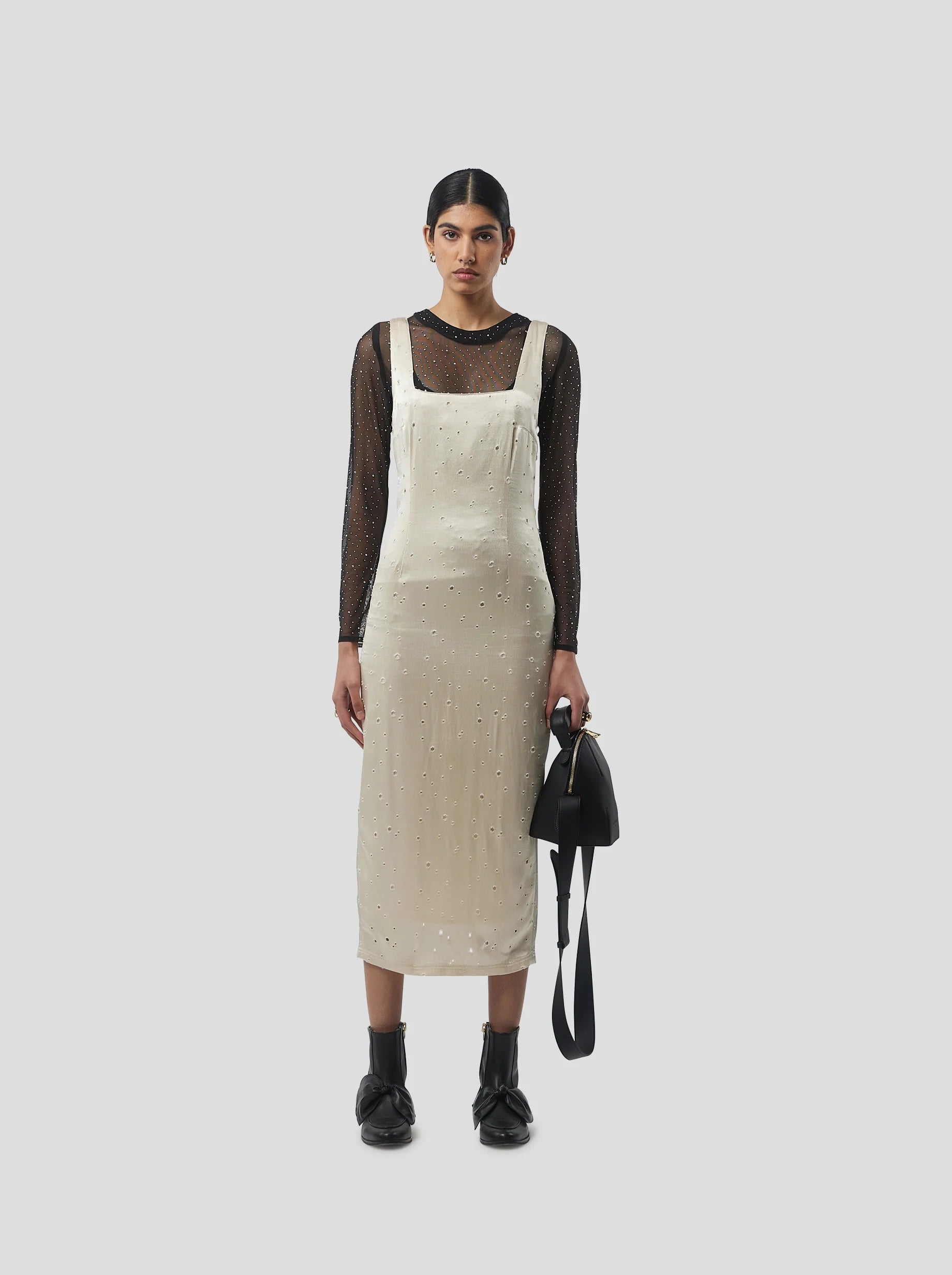 Lynx Dress in Saboté Moon Voile