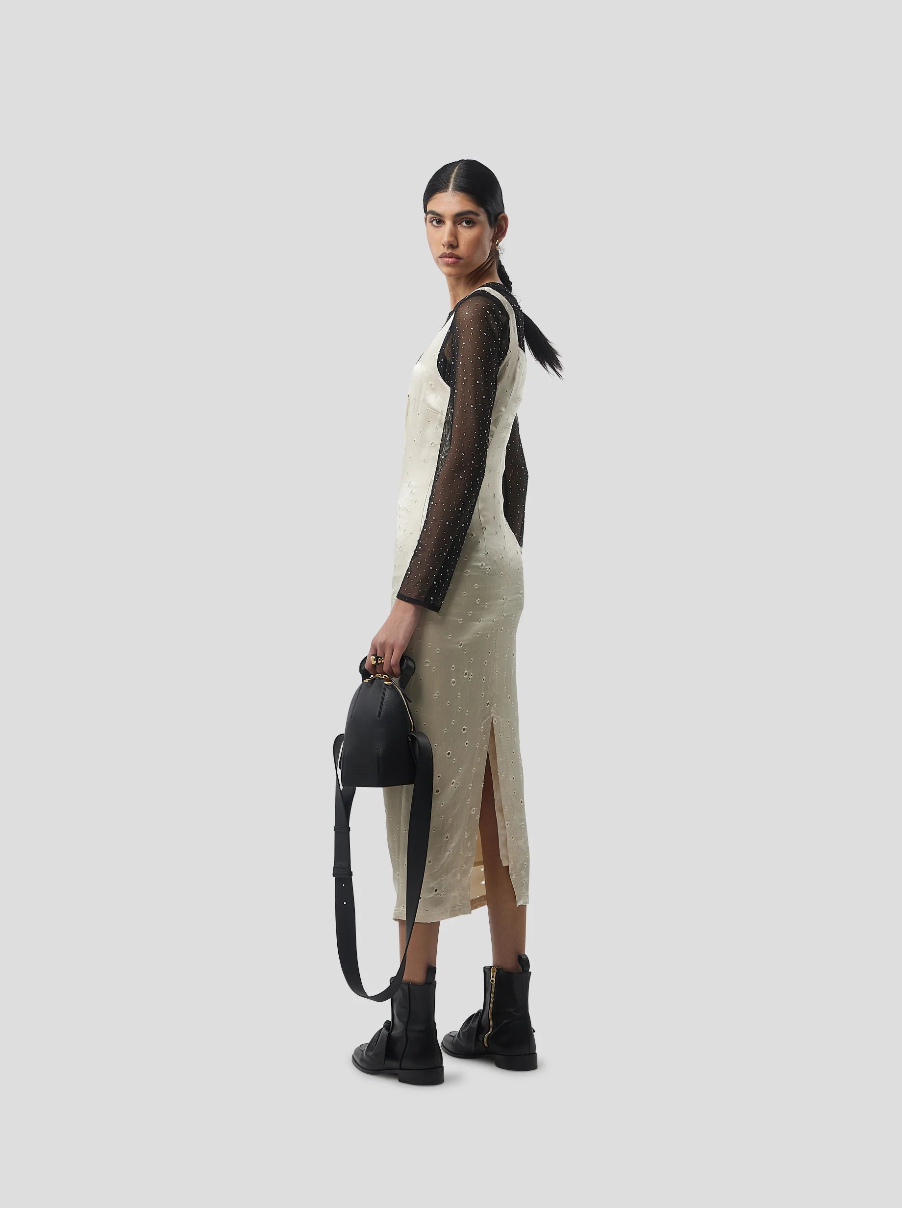 Lynx Dress in Saboté Moon Voile