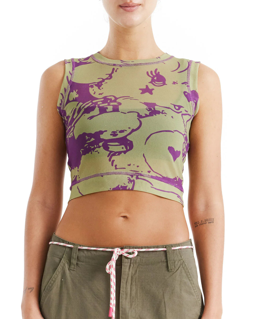 Top Kindness Mesh Tank - Moss