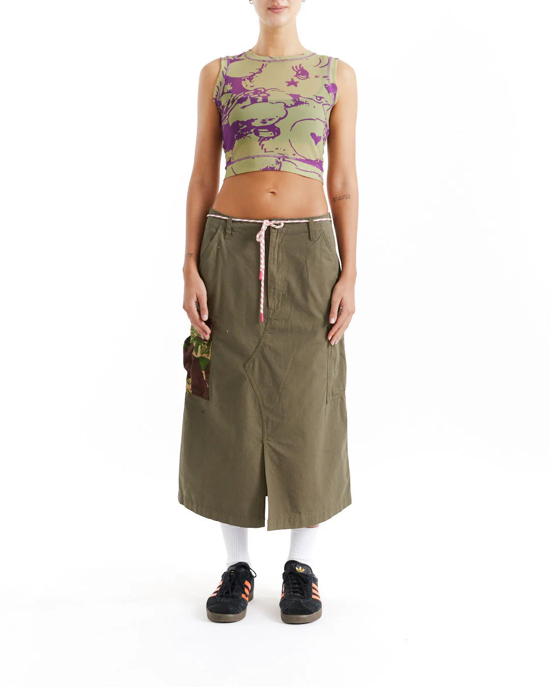 Top Kindness Mesh Tank - Moss