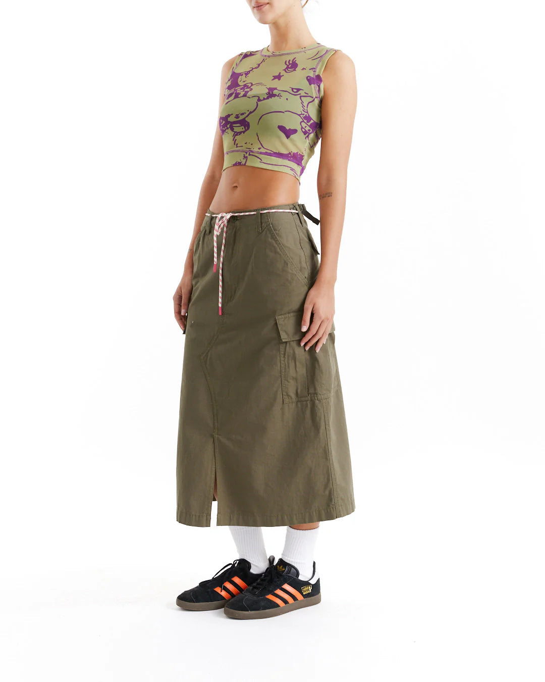 Top Kindness Mesh Tank - Moss