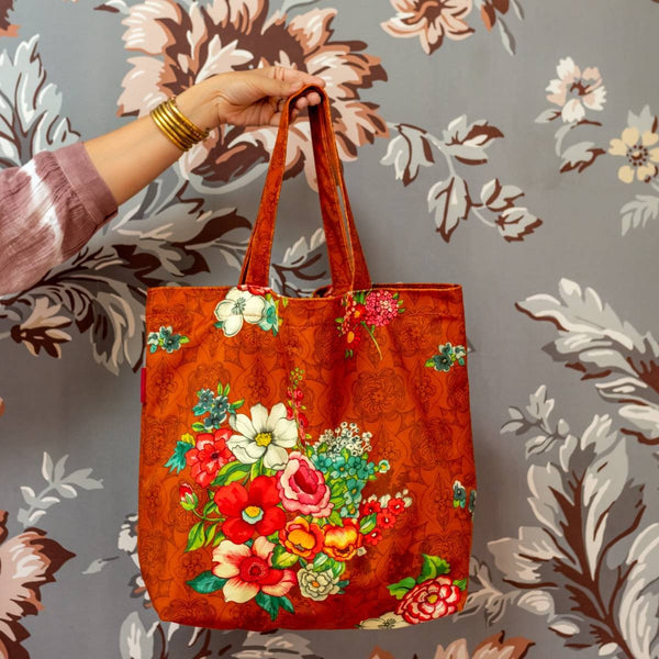 Hanami - Bolso Tote - Terciopelo - Canela