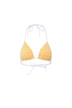 Bikini de triángulo a cuadros amarillo