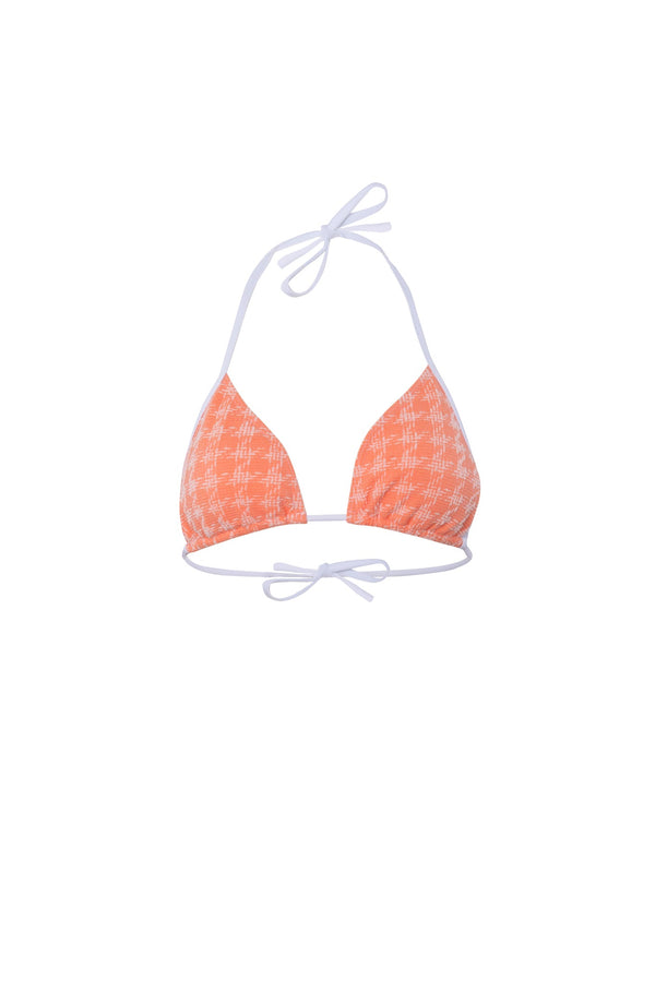 Orange Gingham Triangle Bikini