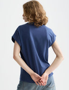 T-shirt V-Neck With Ampersand Embroidery - Oceana