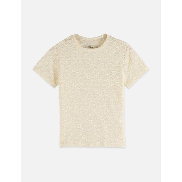 T-Shirt Open Structure Slim Fit - Eggnog